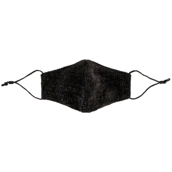 LELE SADOUGHI • Black Lurex Silver Luxury Face Mask - Picture 4 of 5